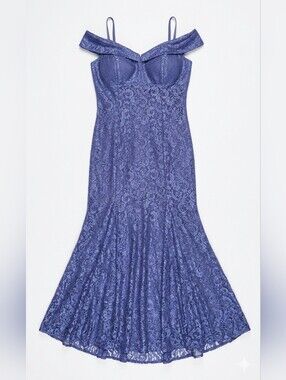 NWOT 18W R&M Richards Off-the-Shoulder Cap Sleeve Floral Lace Mermaid Gown Mauve